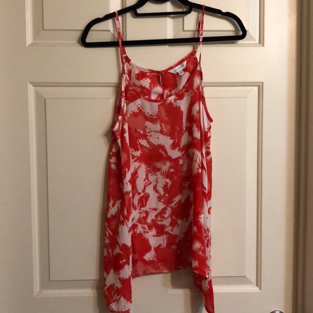 Pink white tank top